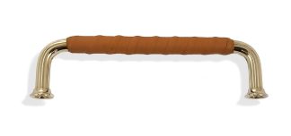 5060 Draghandtag mässing och läder 128 mm