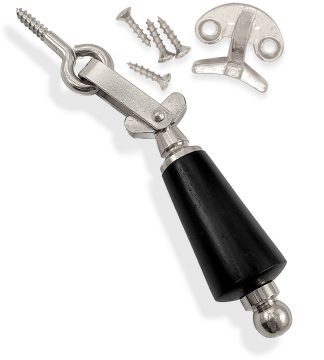 1329 Fönterlås nickel med trägrepp