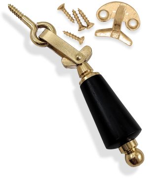 1329 Fönterlås mässing med trägrepp